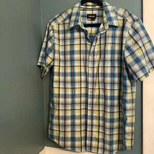 Marmot men’s plaid shirt sleeve bottom down shirt - L- collar - great condition